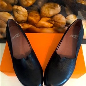 Dansko Liliana Women Black Leather Wedge Shoe NWOT